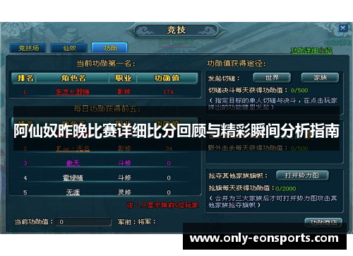 阿仙奴昨晚比赛详细比分回顾与精彩瞬间分析指南 阿仙奴昨晚比赛详细比分回顾与精彩瞬间分析指南